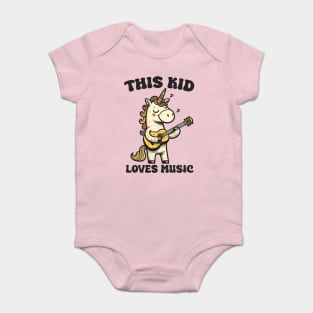 Unicorn playing guitar Baby Bodysuit